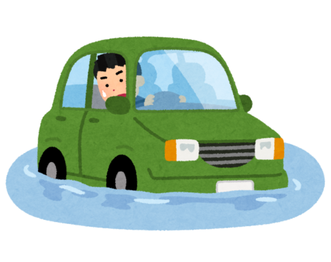 saigai_suigai_car_stop-480x380 アホ「洪水で車が廃車になった！」←ワイなら前日にイオンの駐車場に停めておくけどな～