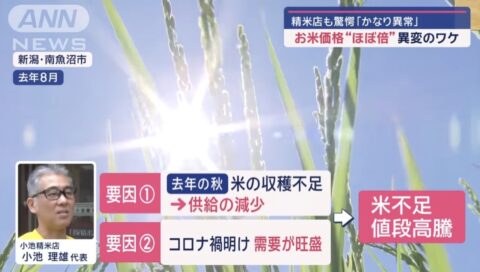 KltxvCX-480x272 【訃報】 貧しくなった日本人さん、とうとう「お米」が食べられなくなる。米価格が倍に高騰🔥